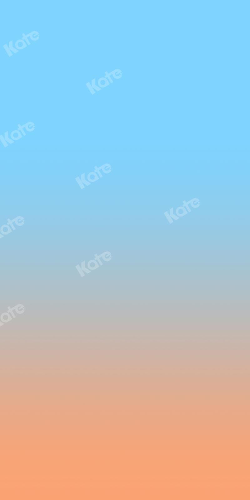 Kate Abstract Baby Blue Gradient Orange Backdrop Designed by Kate Image - Kate Backdrop