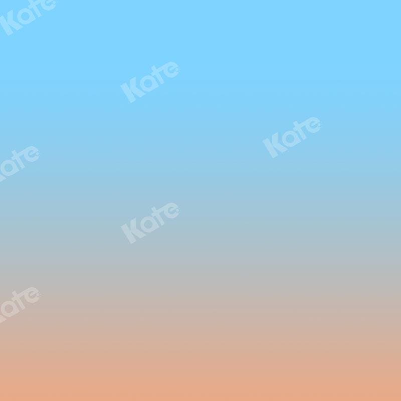 Kate Abstract Baby Blue Gradient Orange Backdrop Designed by Kate Image