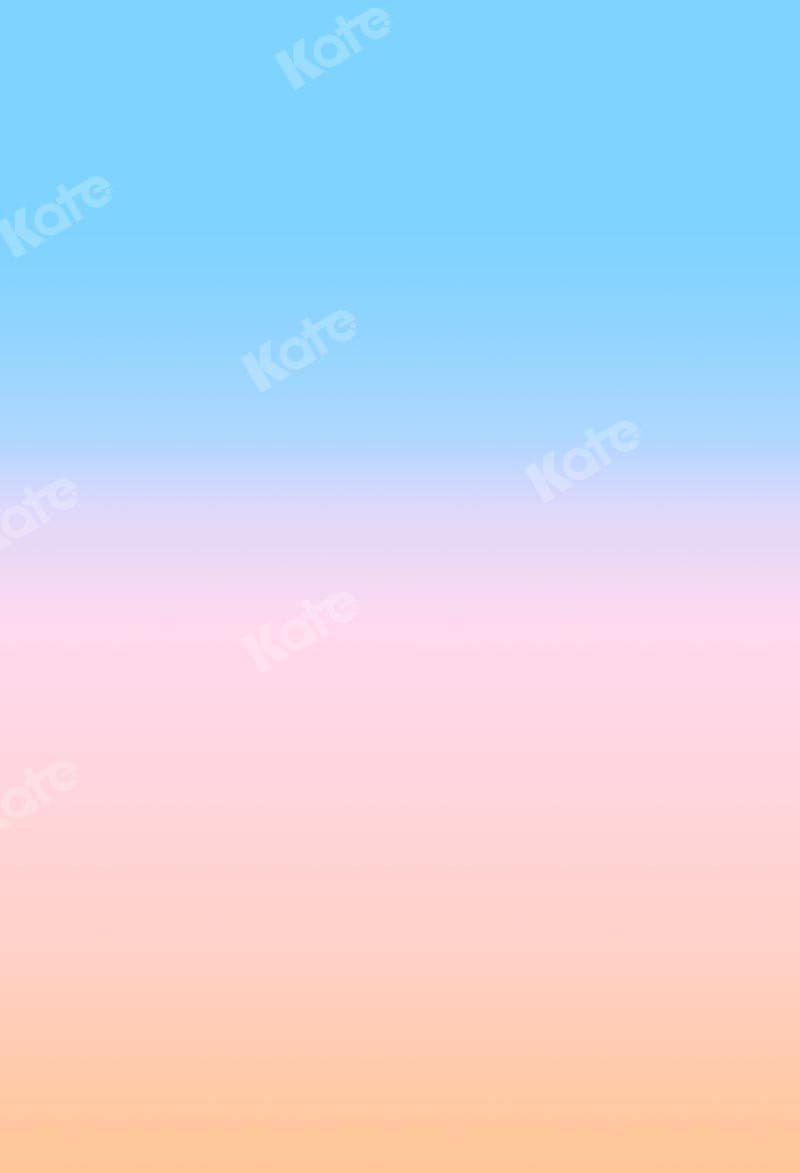 Kate Abstract Baby Blue Gradient Peach Backdrop Designed by Kate Image