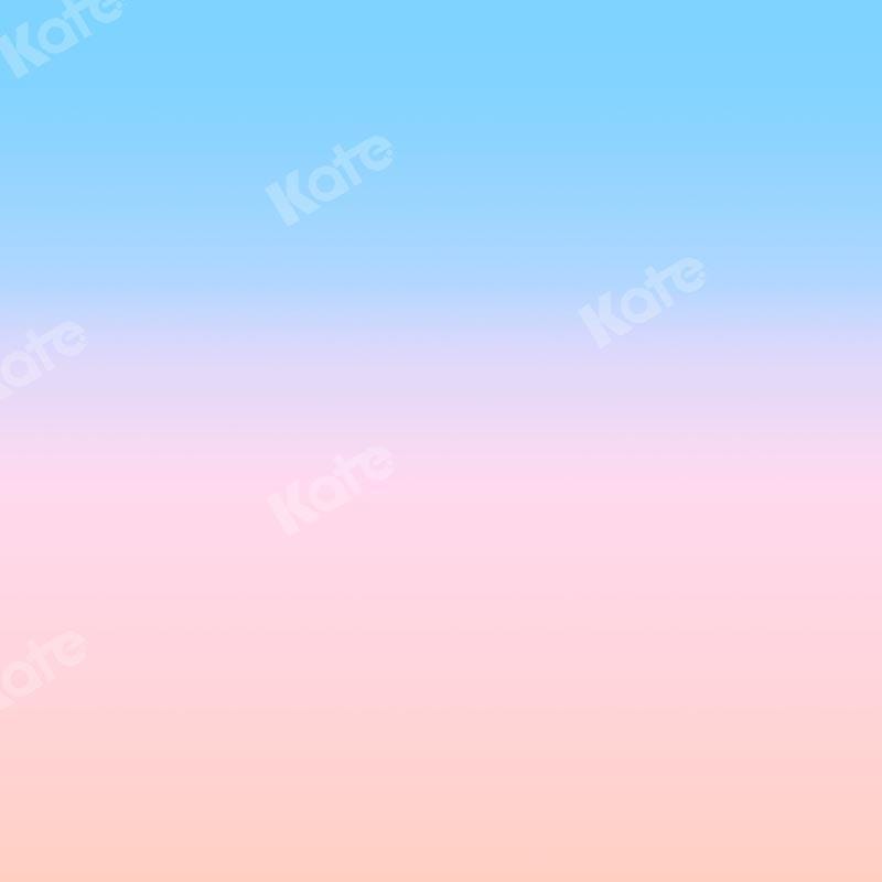 Kate Abstract Baby Blue Gradient Peach Backdrop Designed by Kate Image