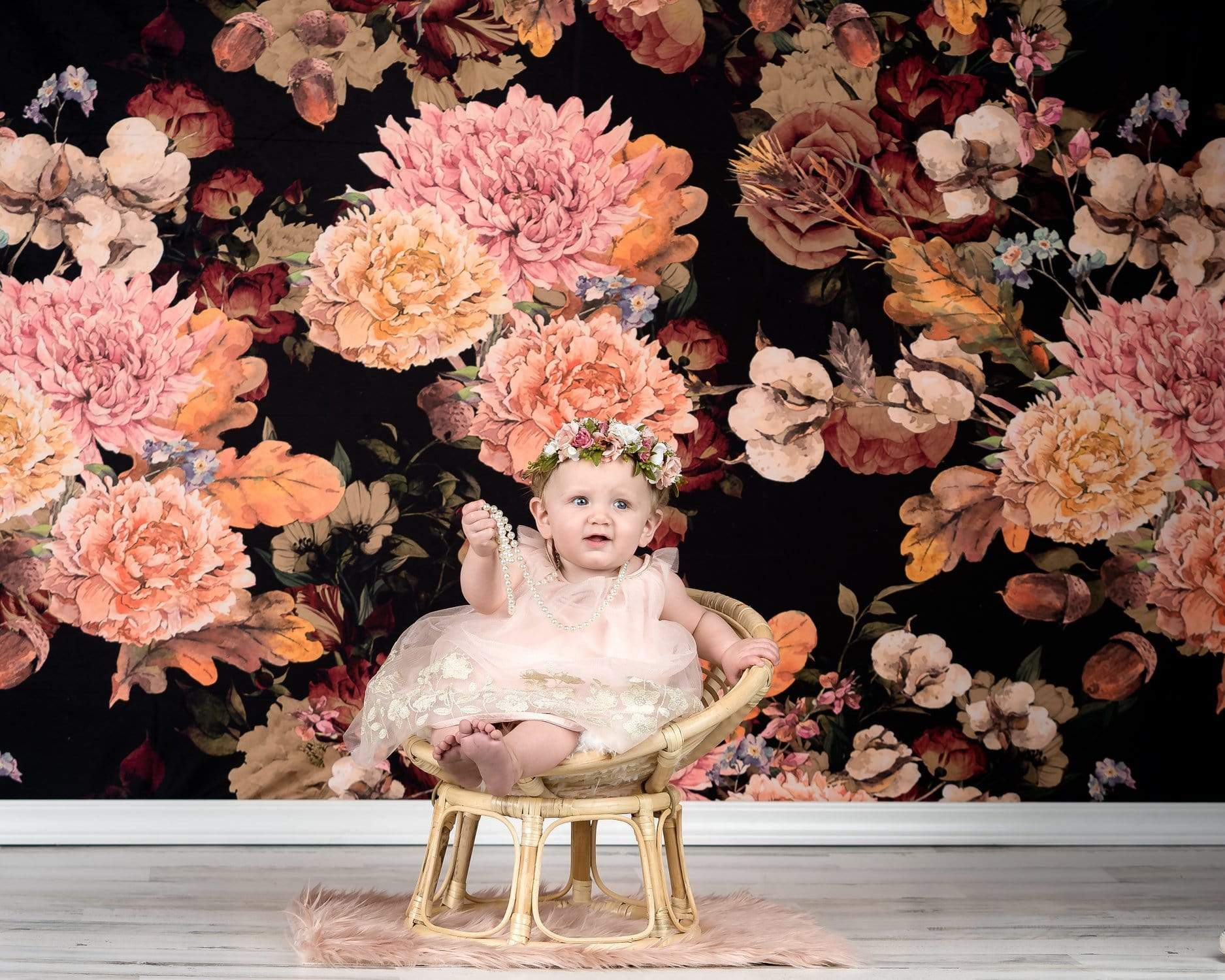 Katebackdrop鎷㈡綖Kate Vintage Fine Art Floral Backdrop Designed by JS Photography