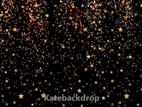 Katebackdrop鎷㈡綖Kate Black Golden Stars Bokeh Children Backdrop Designed by Jerry_sina