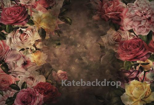 Katebackdrop鎷㈡綖Kate Retro Abstract Flowers Backdrop Designed By Jerry_Sina