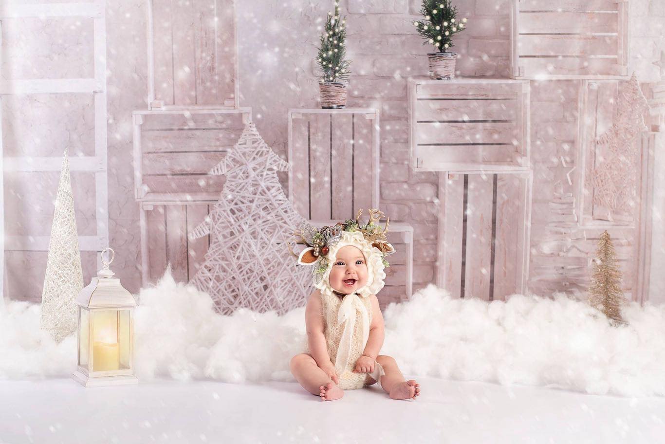 Kate Simple White Christmas Decorations Backdrop Designed By Jerry_Sina - Kate Backdrop