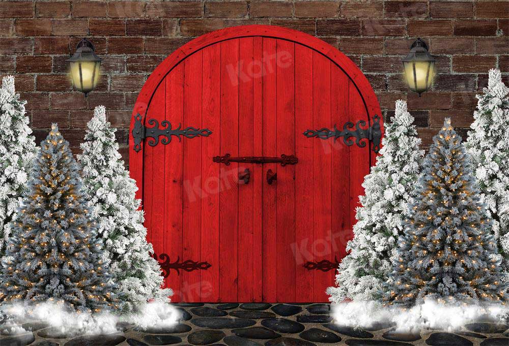 Kate Christmas Red Door Backdrop Designed By JS Photography