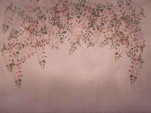 Katebackdrop鎷㈡綖Kate Fine Art Floral Dark Pink Backdrop Designed By Jerry_Sina