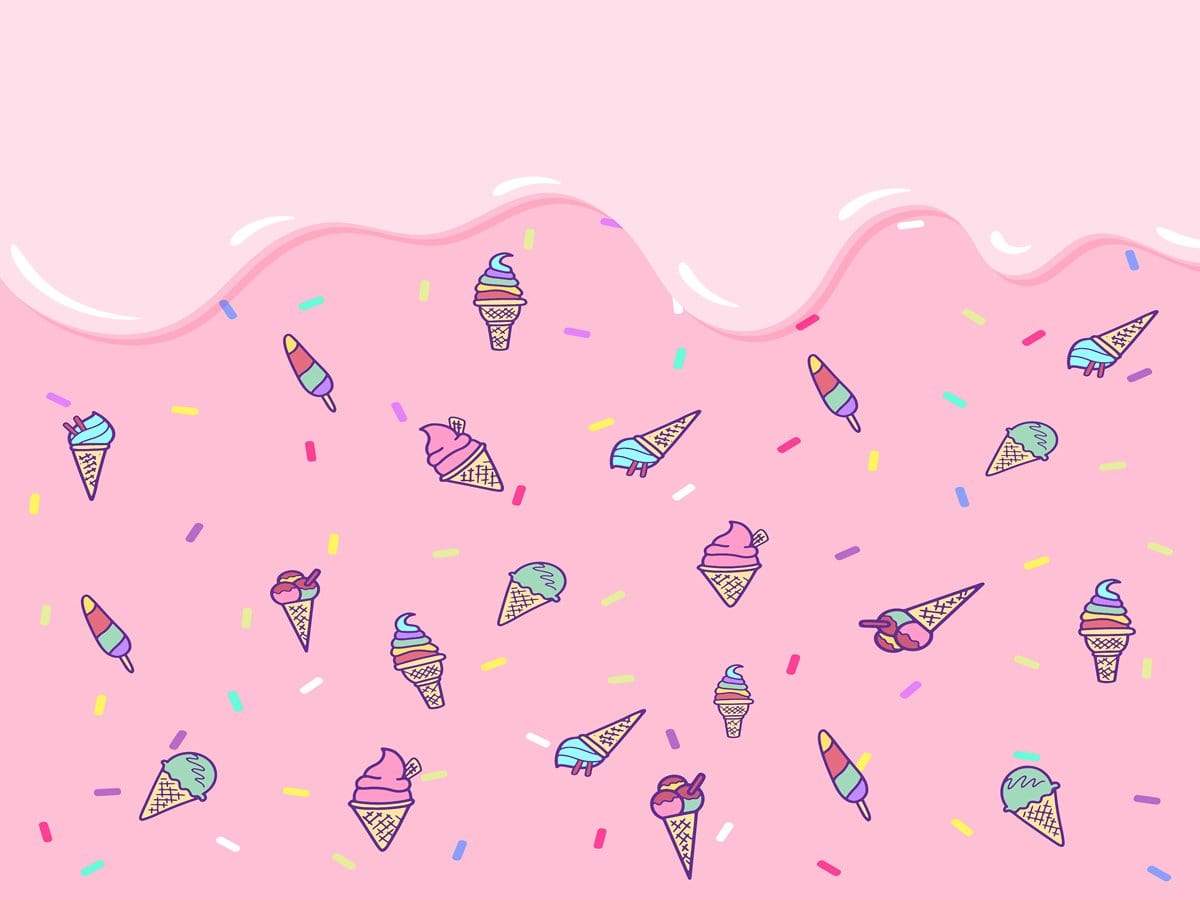 Katebackdrop鎷㈡綖Kate Pink Background with Ice Cream Summer cake smash Backdrop Designed by JFCC