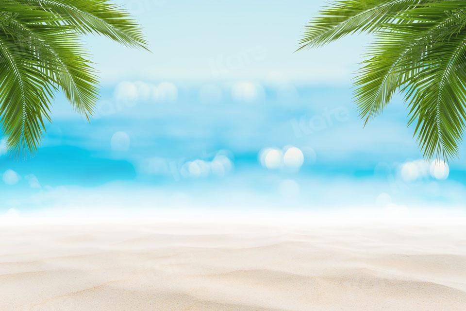 Kate Summer Beach Coconut Leaves Backdrop for Photography