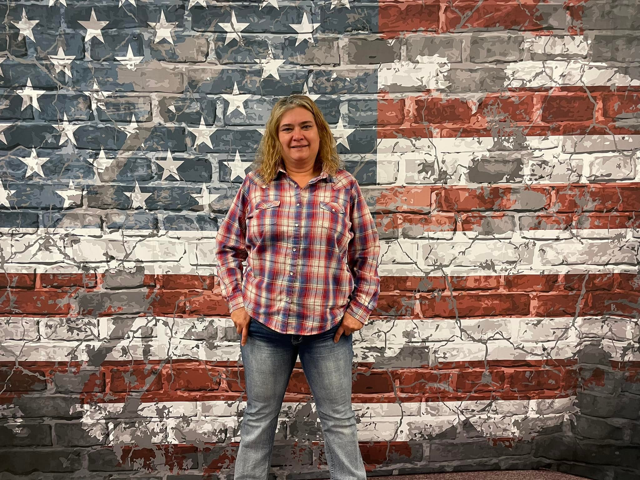 Kate Graffiti American Independence Day Brick Backdrop