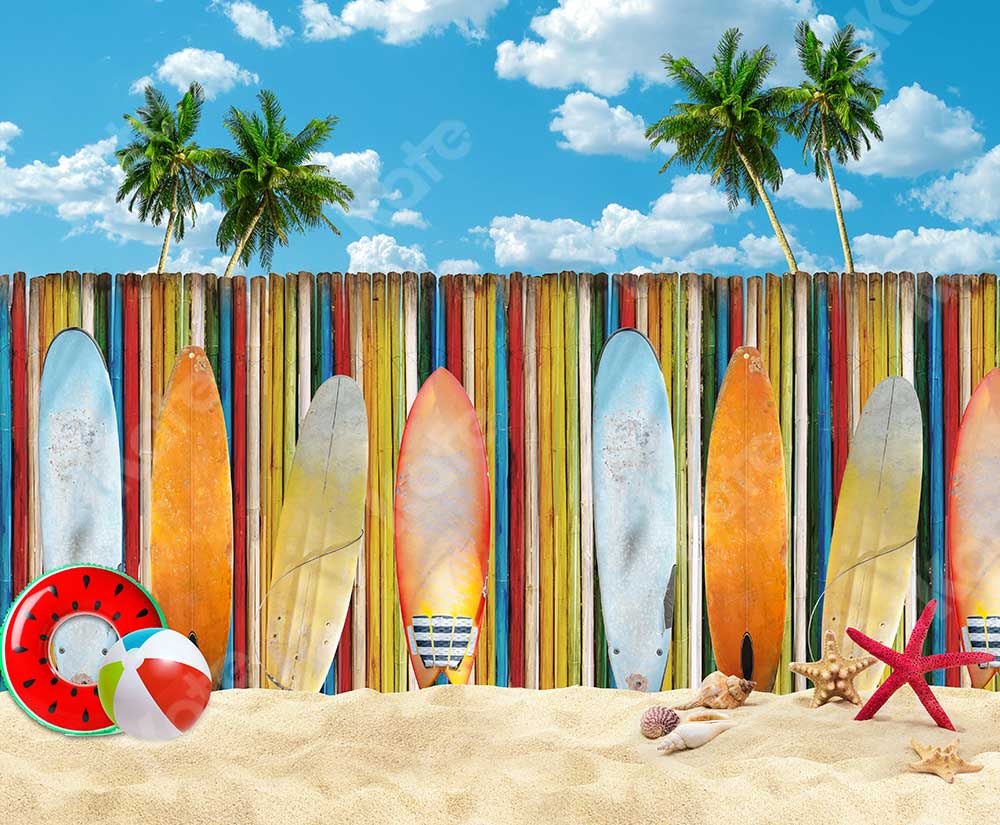 Kate Summer Beach Surfboard Backdrop for Photography