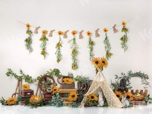 Katebackdrop鎷㈡綖Kate Spring Sunflowers with Tent Backdrop Designed by Jia Chan Photography