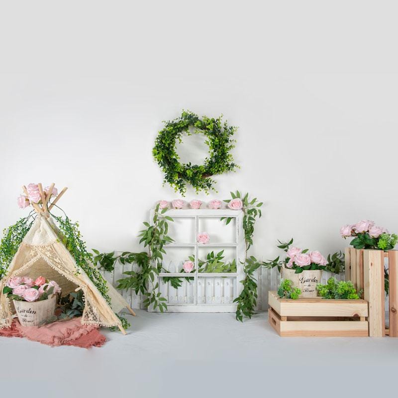 Kate Summer Pink Roses with Tent Backdrop Designed by Jia Chan Photography