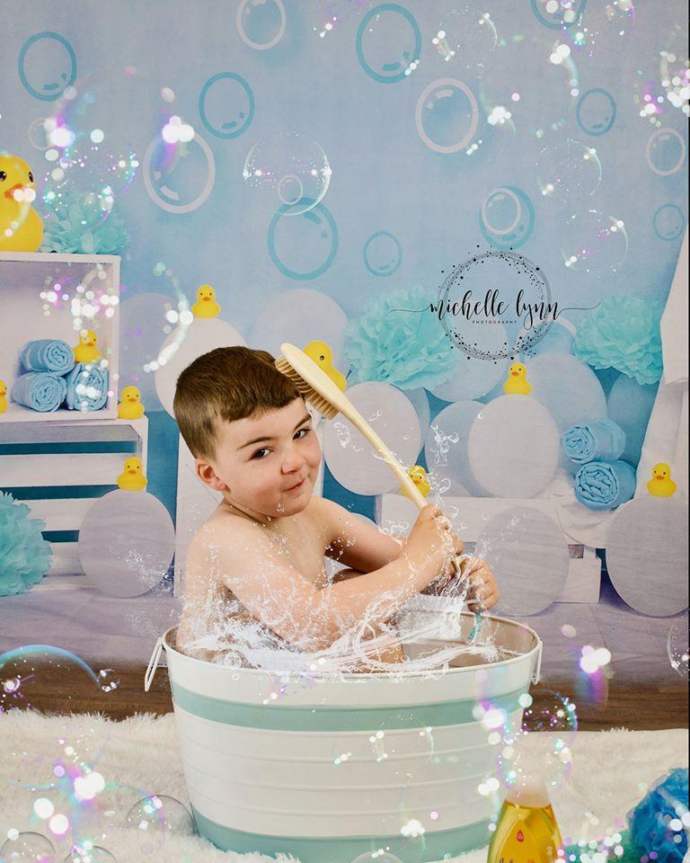 Kate Bathtime Duck Blue Backdrop Designed by Jia Chan Photography
