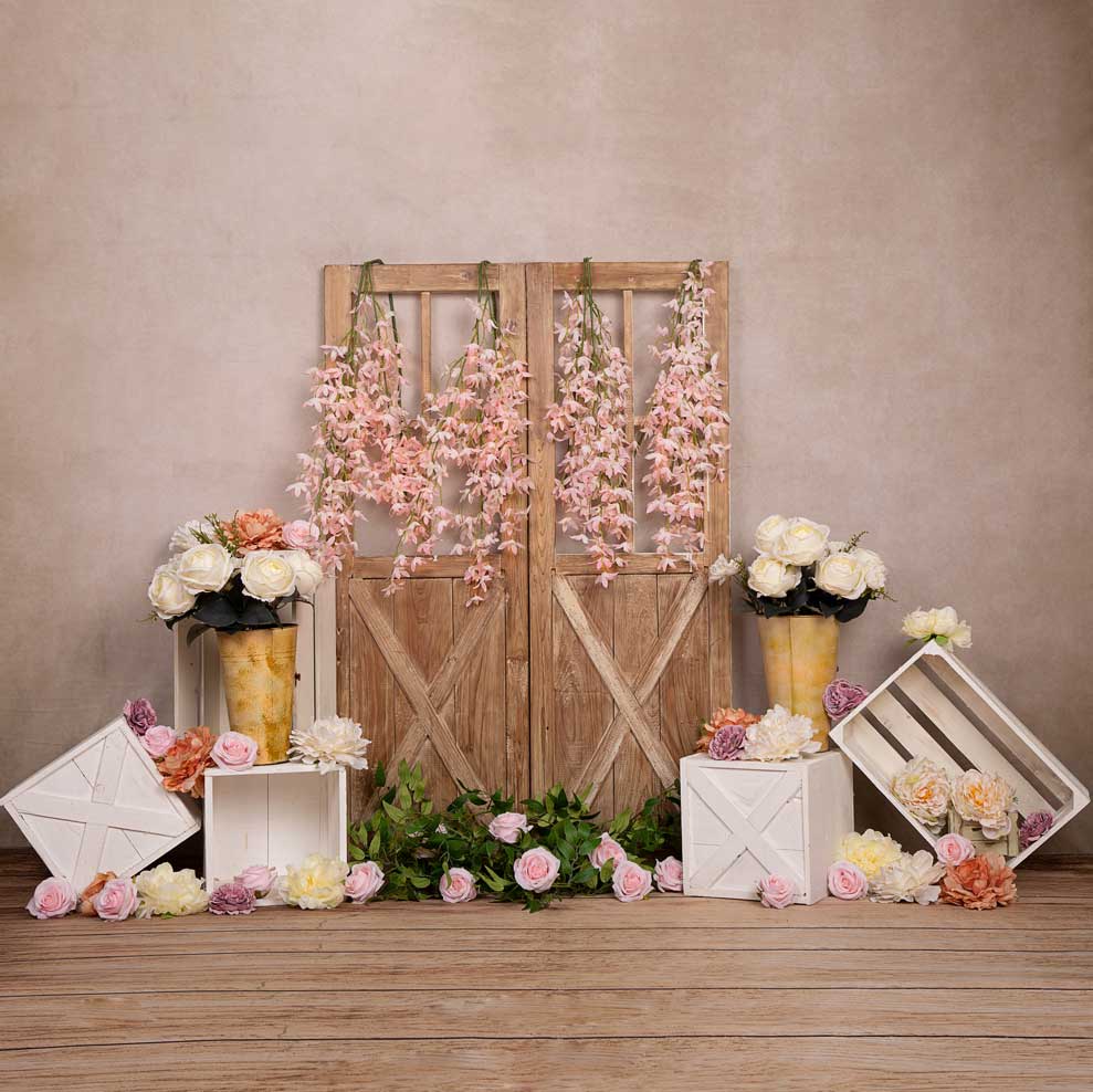 Kate Spring Flowers Door Backdrop Designed by Emetselch