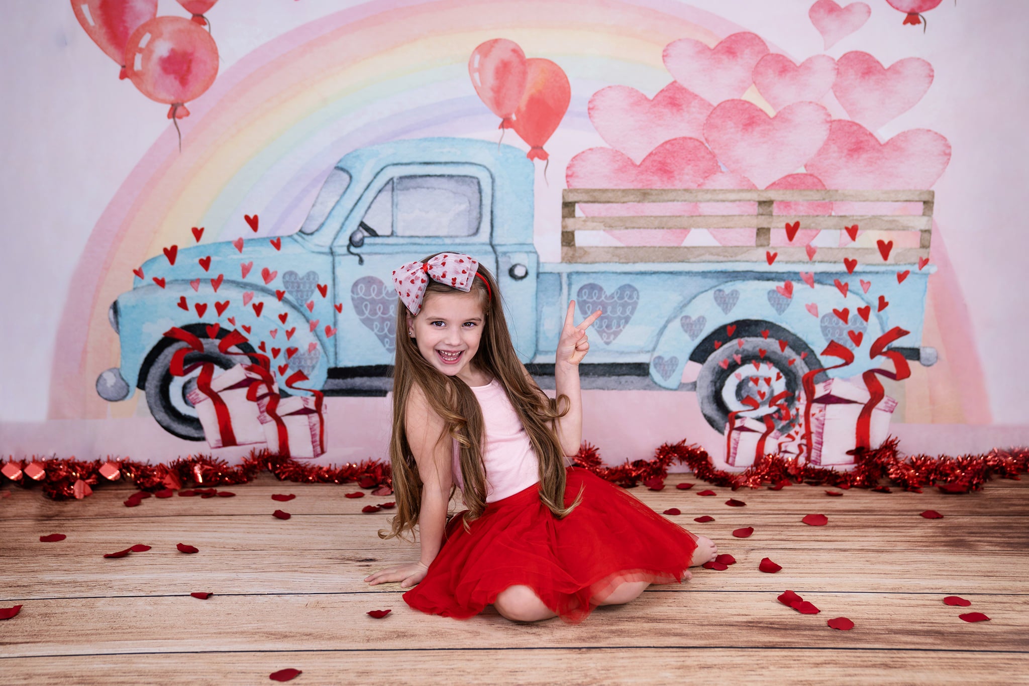 Kate Valentine's Day Love Truck Backdrop Designed by GQ