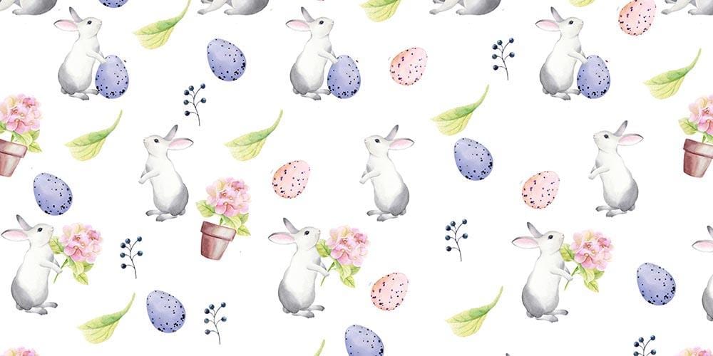 Kate Easter Bunny Pink Purple Eggs Backdrop Designed by Chain Photography - Kate Backdrop