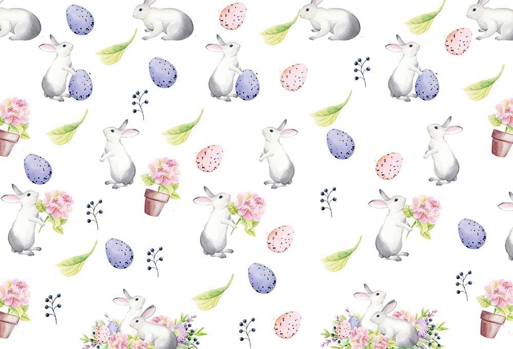 Kate Easter Bunny Pink Purple Eggs Backdrop Designed by Chain Photography - Kate Backdrop