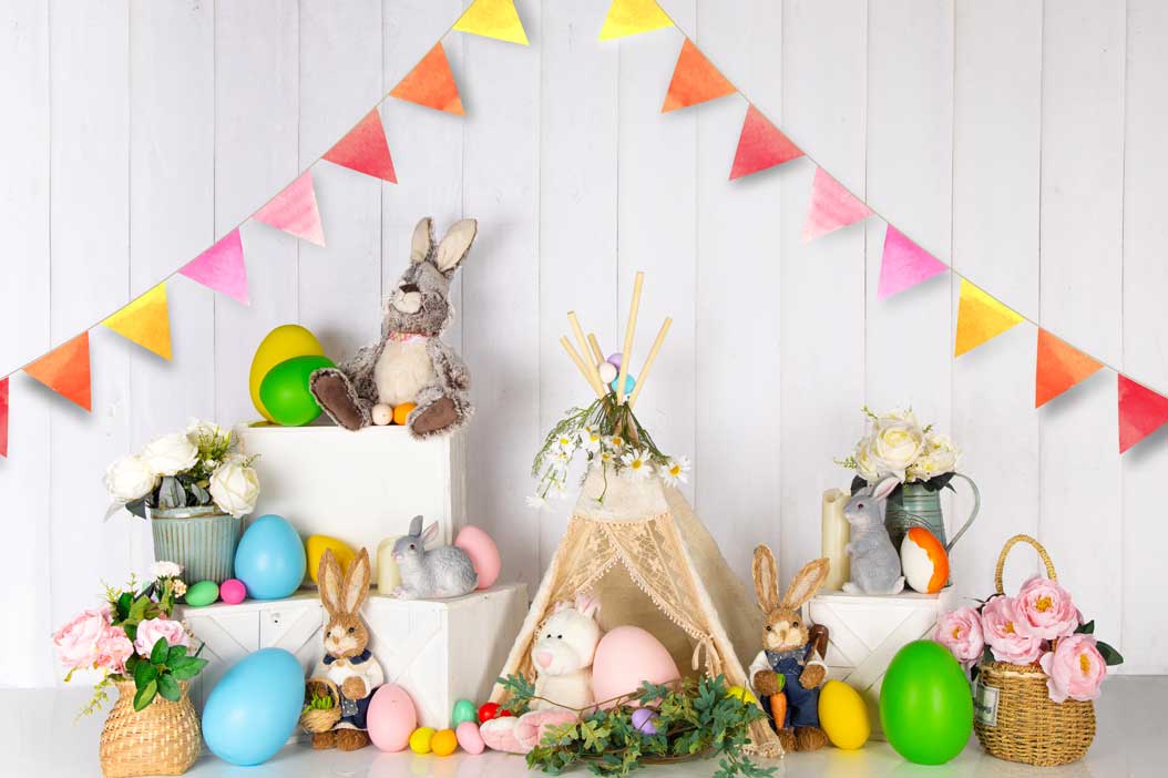 Kate Easter Eggs Bunny Tent Backdrop Designed by Emetselch