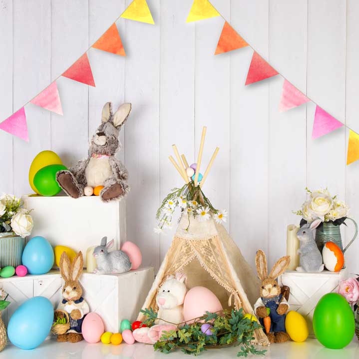 Kate Easter Eggs Bunny Tent Backdrop Designed by Emetselch
