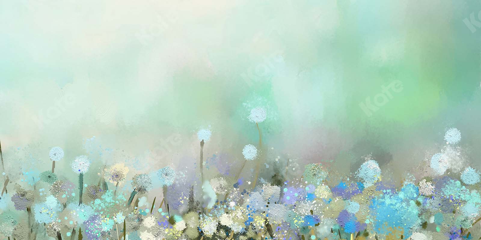 Kate Spring/fine Art Florals Dandelion Foggy Backdrop Designed by GQ - Kate Backdrop