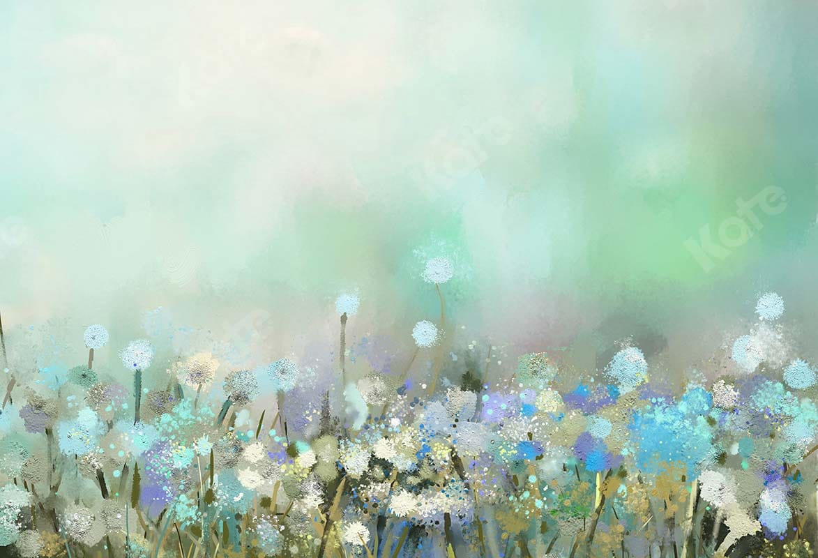 Kate Spring/fine Art Florals Dandelion Foggy Backdrop Designed by GQ - Kate Backdrop