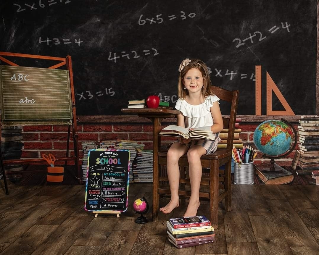 Kate Back to School Backdrop Classroom Blackboard Designed by Emetselch