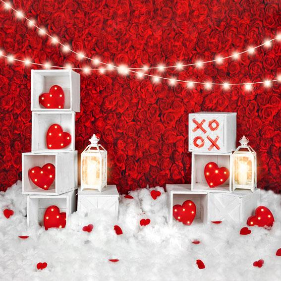 Kate Valentine's Day Roses Wall Xoxo Backdrop Designed by Kate Image