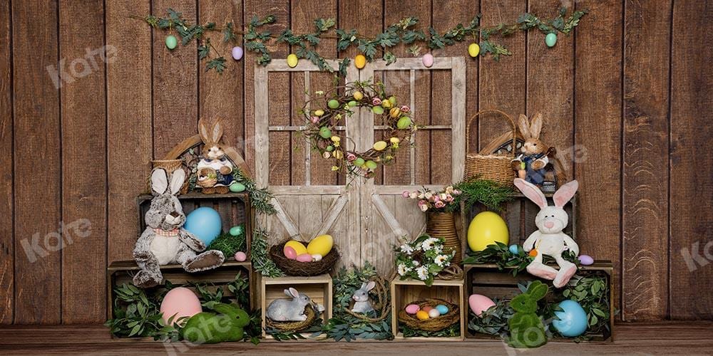 Kate Easter Bunny Egg Wood Door Backdrop Designed by Emetselch