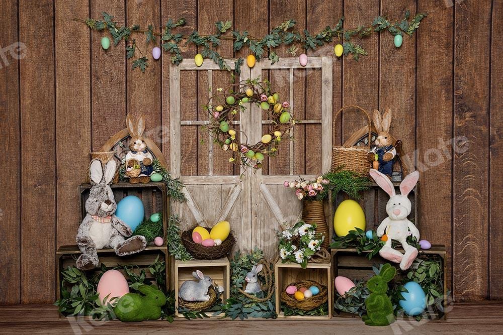 Kate Easter Bunny Egg Wood Door Backdrop Designed by Emetselch