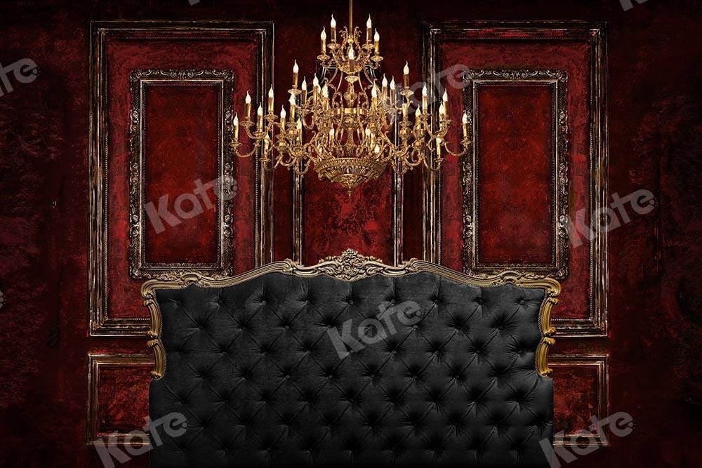 Kate Boudoir Headboard Red Wall Backdrop Designed by Chain Photography - Kate Backdrop