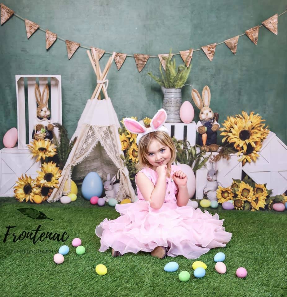 Kate Easter Tent Egg Bunny  Green Backdrop Designed by Emetselch
