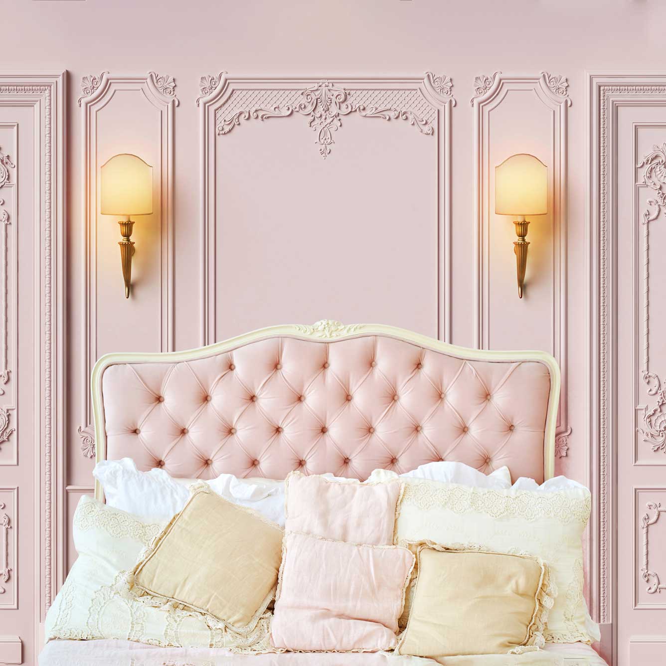 Kate Boudoir Pink Headboard Pink Wall Backdrop Designed by Chain Photography