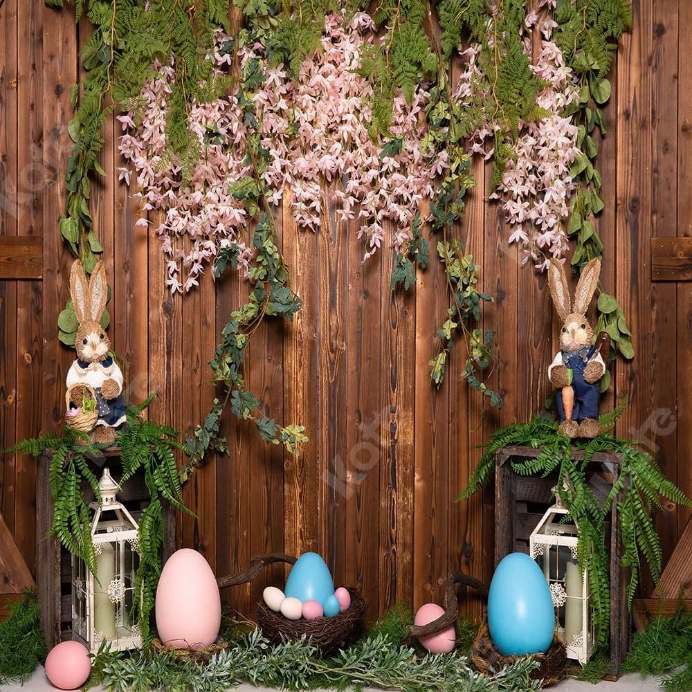 Kate Easter Eggs Bunny Brown Wooden Barn Backdrop Designed by Emetselch