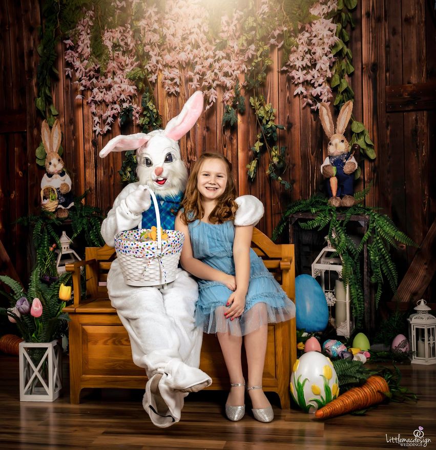 Kate Easter Eggs Bunny Brown Wooden Barn Backdrop Designed by Emetselch - Kate Backdrop