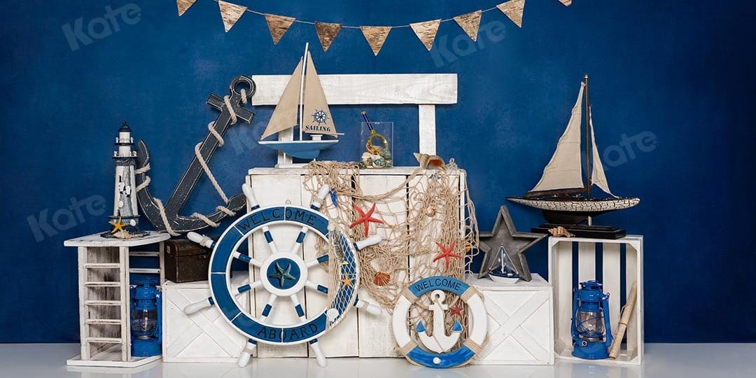 Kate Summer Sailor Sailing Blue Backdrop Designed by Emetselch