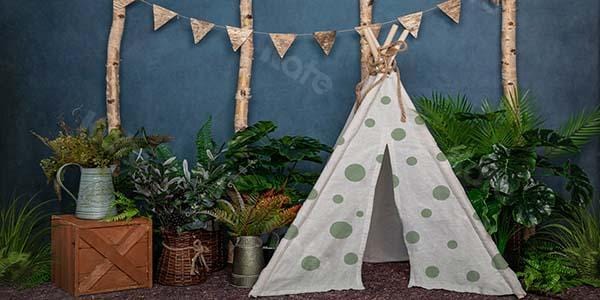Kate Spring Camping Tent Cake Smash Backdrop Designed by Emetselch