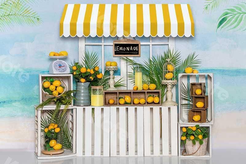 Kate Summer Lemonade Stand Beach Backdrop Designed by Emetselch - Kate Backdrop