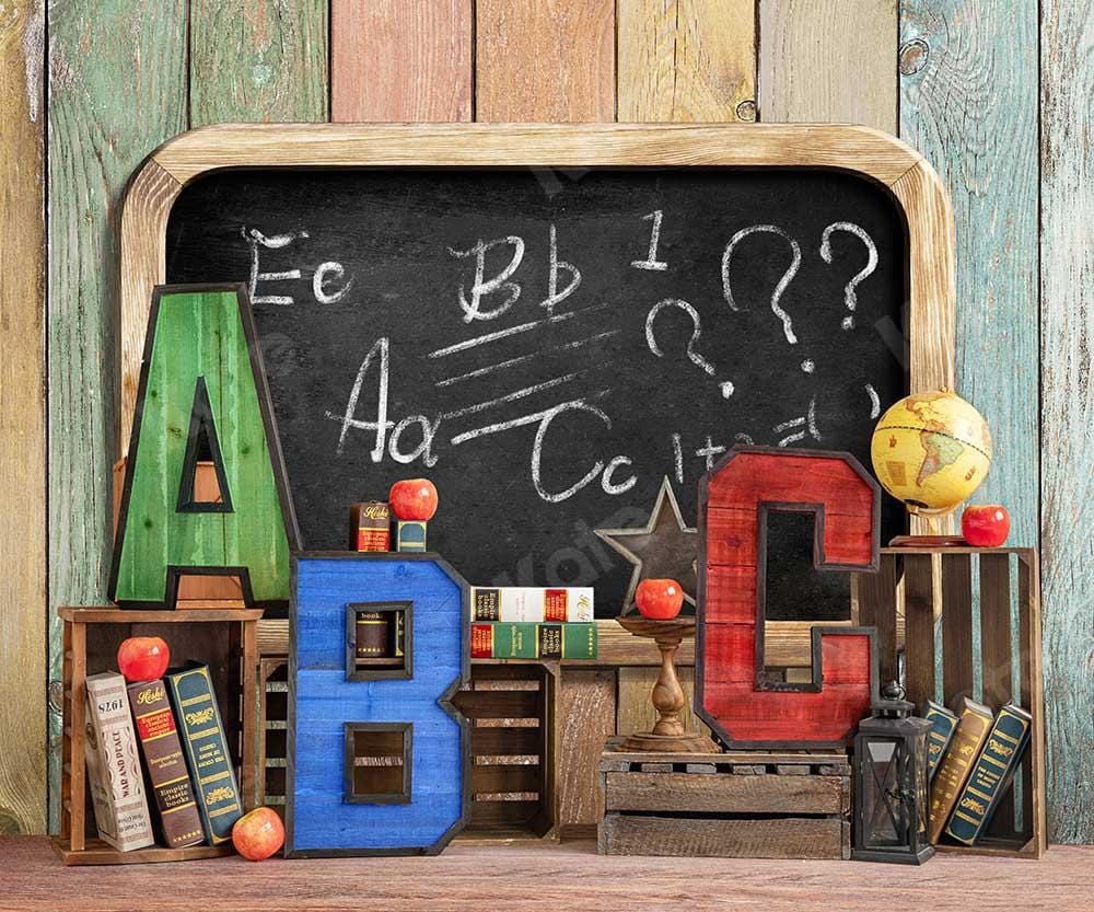 Kate Back to School Summer Blackboard Colorful ABC Backdrop - Kate Backdrop