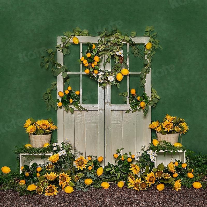 Kate Cake Smash Summer Backdrop Lemon Sunflower Barn Door Designed by Emetselch