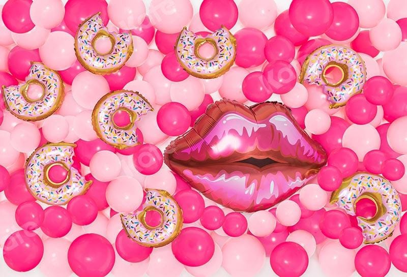 Kate Girly Fashion Doll Fantasy Pink Balloon Cake Smash Backdrop Designed by Emetselch