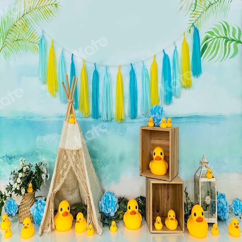 Kate Baby Shower Duck Summer Beach Backdrop Designed by Emetselch