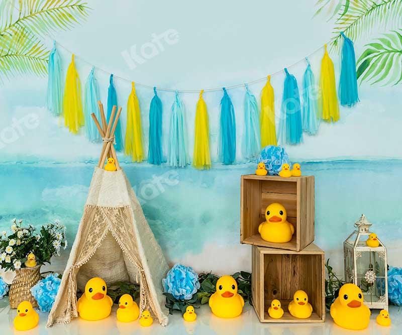 Kate Baby Shower Duck Summer Beach Backdrop Designed by Emetselch