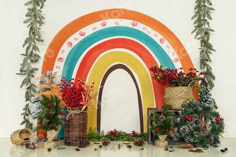 Kate Christmas Rainbow Cake Smash Backdrop Designed by Emetselch