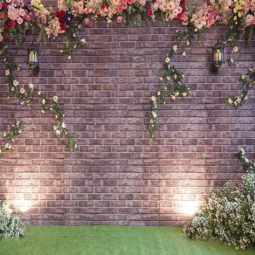 Kate Flower Brick Backdrop for wedding background