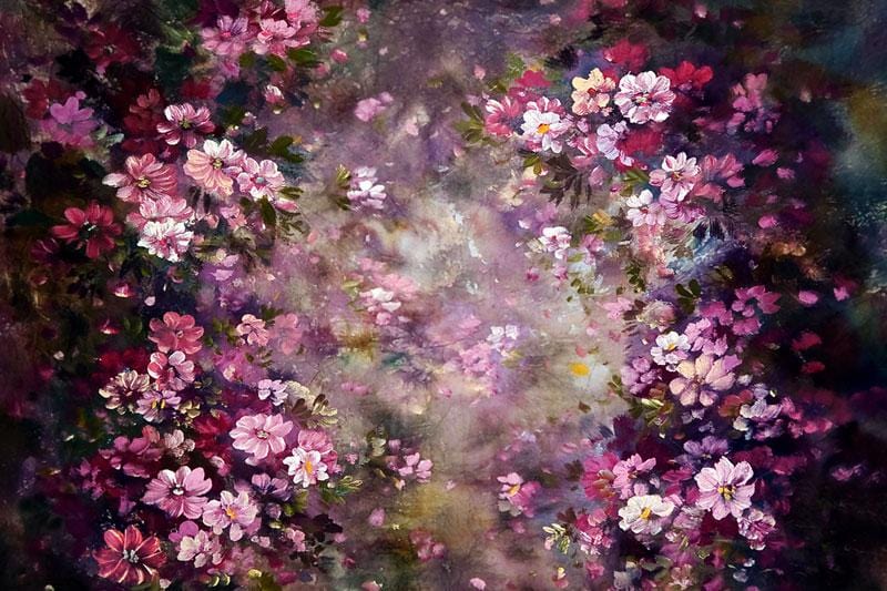 Kate Fantasy Purple Florals Fine Art background for Photography