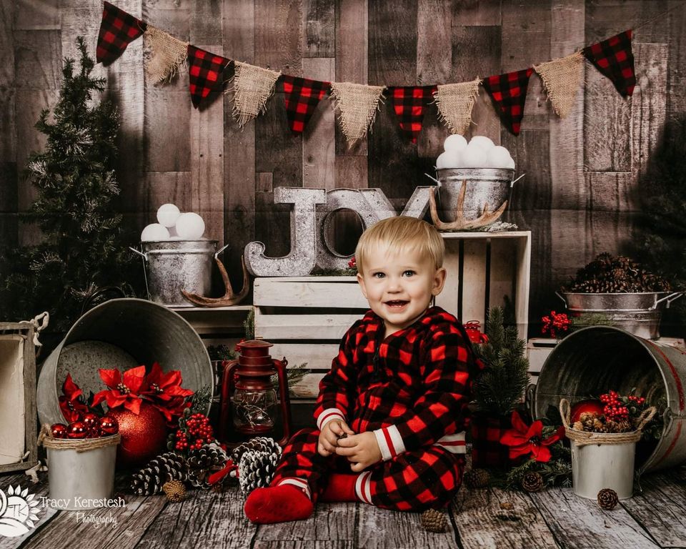 Kate Dreaming of a Plaid Christmas Backdrop designed by Arica Kirby