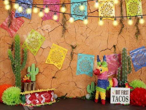Katebackdrop鎷㈡綖Kate Children Playground Fiesta Theme for Cinco de Mayo Party Backdrop