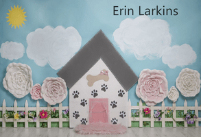Katebackdrop£ºKate Pet Park Railing with flowers Spring Children Backdrop for Photography Designed by Erin Larkins