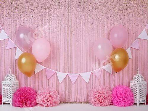 Katebackdrop鎷㈡綖Kate Pink and Gold Birthday Glitter Backdrop for Photography