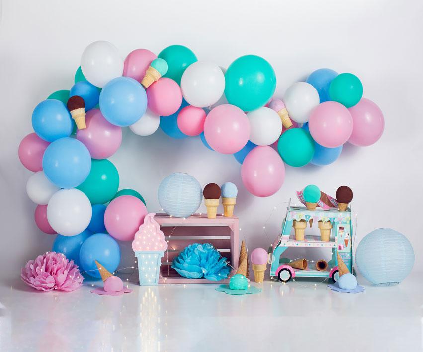 RTS Kate 7x5ft Ice Cream with Balloons Children Backdrop for Photography  (Clearance US only)